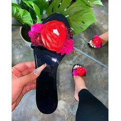 2025 Flower Beach Transparent Slippers - Summer Slides | Femstylo - Femstylo