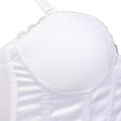 Sexy Straps Halter Overbust Corset Lingerie Top Wedding Black/White Cotton with Cup Body shaper Hot Corset Bustier Underwear