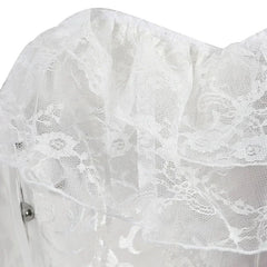 Fashion Princess Style Women Lingerie Bodyshaper Bridal Corset Bustier Tops For Women Short-Sleeve Lace Up Corselet Plus Size