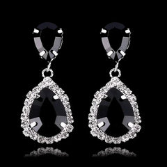 TREAZY Fashion Crystal Wedding Drop Earrings for Women Silver Color Bridal Dangle Earrings Brides Gifts Birthday Party Jewelry