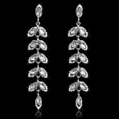 TREAZY Fashion Crystal Wedding Drop Earrings for Women Silver Color Bridal Dangle Earrings Brides Gifts Birthday Party Jewelry