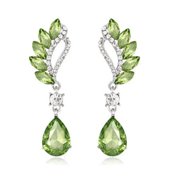 TREAZY Fashion Crystal Wedding Drop Earrings for Women Silver Color Bridal Dangle Earrings Brides Gifts Birthday Party Jewelry