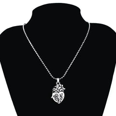 Pair Of Lovers Fashion Puzzle Anatomical Heart Necklaces Pendants Stainless Steel Chain Couple Collares Women Valentine Day Gift