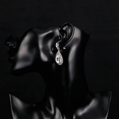 TREAZY Fashion Crystal Wedding Drop Earrings for Women Silver Color Bridal Dangle Earrings Brides Gifts Birthday Party Jewelry