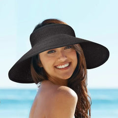 Women Summer Visors Hat Hat - Stylish and UV-Resistant for Outdoor HikingFoldable Sun Cap Wide Large Brim Beach Straw Hats Chape