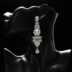 TREAZY Fashion Crystal Wedding Drop Earrings for Women Silver Color Bridal Dangle Earrings Brides Gifts Birthday Party Jewelry