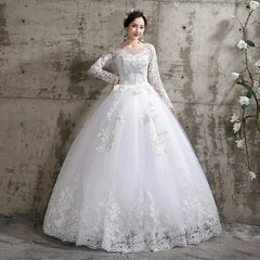 Custom Luxury Wedding Dress - Long Sleeve Ball Gown Plus Size | Femstylo