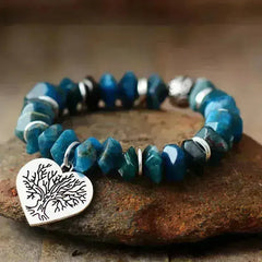 Tree of Life Apatite Bracelet – Natural Stone Vegan Jewelry - Femstylo