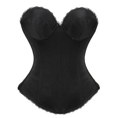 Sexy Straps Halter Overbust Corset Lingerie Top Wedding Black/White Cotton with Cup Body shaper Hot Corset Bustier Underwear