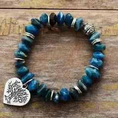Tree of Life Apatite Bracelet – Natural Stone Vegan Jewelry - Femstylo