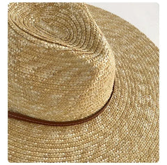 New 2024 Belt Strap Straw Sun Hat For Women Fashion Vacation Beach UV Hats Summer Wide Brim Travel Panama Hats Outdoor Wholesale