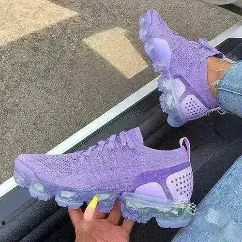 2021 Purple Sneakers Women Casual Shoes Mesh Air-Cushion Flat - Femstylo