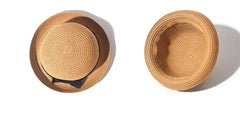 Hats For Women Summer Sun Protection Straw Hat Female Round Top Curled Brim Parent Child Student Sunshade Travel