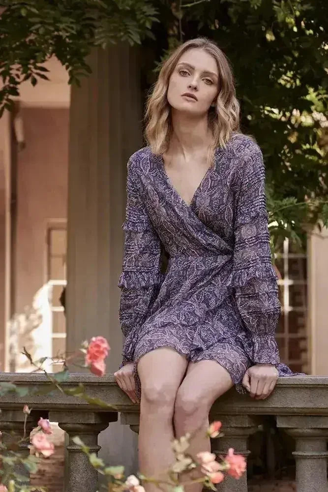 Kenzie wrap front mini dress - Femstylo