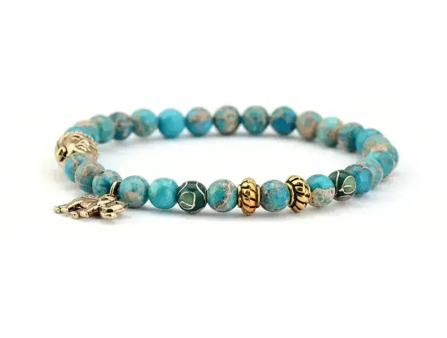 Elephant & Buddha Bracelet – Natural Stone Meditation | 6mm Beads - Femstylo
