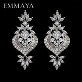 Luxury Floral CZ Drop Earrings – Elegant Statement Jewelry - Femstylo
