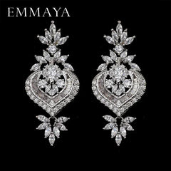 Luxury Floral CZ Drop Earrings – Elegant Statement Jewelry - Femstylo