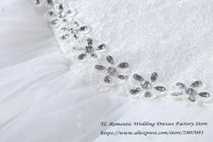 Plus size Vestidos De Novia Real Photo Red pure White Lace O-neck Sequins Wedding Dresses Cheap Princess Bride Gowns Frock HS587