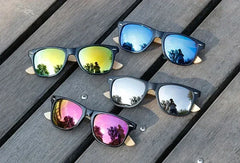 Ralferty Retro Wood Sunglasses Men Bamboo Sunglass Women Brand Sport Goggle Mirror UV400 Sun Glasses Male Shades lunette oculos