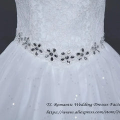 Plus size Vestidos De Novia Real Photo Red pure White Lace O-neck Sequins Wedding Dresses Cheap Princess Bride Gowns Frock HS587