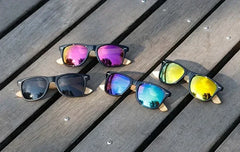 Ralferty Retro Wood Sunglasses Men Bamboo Sunglass Women Brand Sport Goggle Mirror UV400 Sun Glasses Male Shades lunette oculos