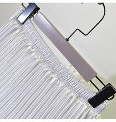 Classic Golden Velvet Pleated Skirt High Waist Retro Style Fashion Office Lady Pleated Long Skirt Winter Velvet Skirt 90cm Long