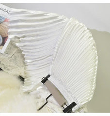 Classic Golden Velvet Pleated Skirt High Waist Retro Style Fashion Office Lady Pleated Long Skirt Winter Velvet Skirt 90cm Long