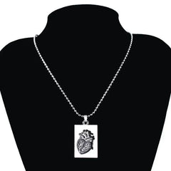 Pair Of Lovers Fashion Puzzle Anatomical Heart Necklaces Pendants Stainless Steel Chain Couple Collares Women Valentine Day Gift