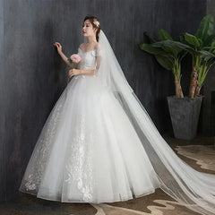 Wedding Dress 2024 New Sexy V-neck Ball Gown Princess Vintage Wedding Dresse Luxury Lace Wedding Gowns Plus Size Customized