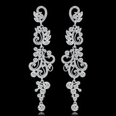 TREAZY Fashion Crystal Wedding Drop Earrings for Women Silver Color Bridal Dangle Earrings Brides Gifts Birthday Party Jewelry