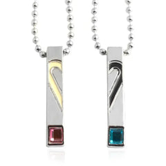 Pair Of Lovers Fashion Puzzle Anatomical Heart Necklaces Pendants Stainless Steel Chain Couple Collares Women Valentine Day Gift
