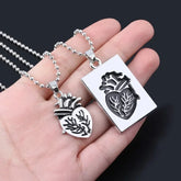 Pair Of Lovers Fashion Puzzle Anatomical Heart Necklaces Pendants Stainless Steel Chain Couple Collares Women Valentine Day Gift