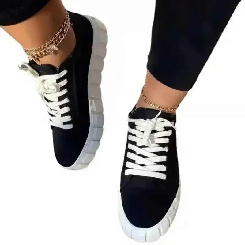 Pinterest Women Sneaker Light Breathble Vulcanized Shoes Platform Lace - Femstylo