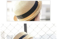 Hats For Women Summer Sun Protection Straw Hat Female Round Top Curled Brim Parent Child Student Sunshade Travel