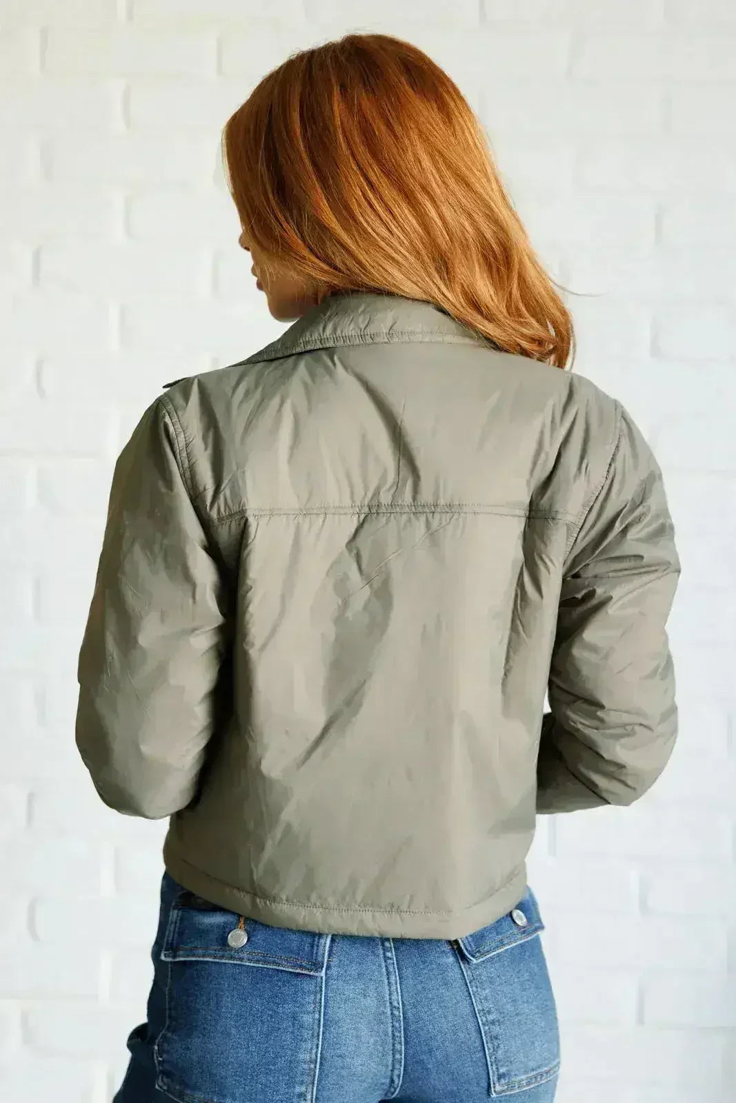 Hear Me Out Lightweight Puffer Jacket in Olive - Femstylo