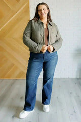 Hear Me Out Lightweight Puffer Jacket in Olive - Femstylo