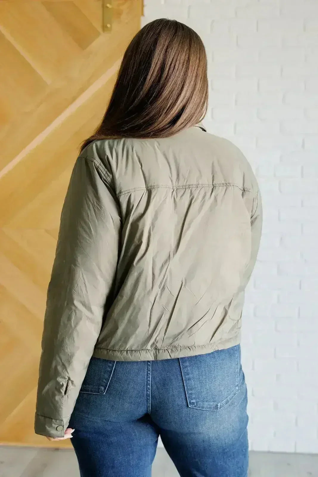 Hear Me Out Lightweight Puffer Jacket in Olive - Femstylo