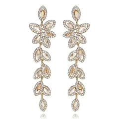 TREAZY Fashion Crystal Wedding Drop Earrings for Women Silver Color Bridal Dangle Earrings Brides Gifts Birthday Party Jewelry