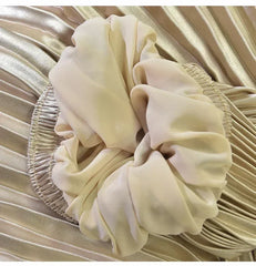 Classic Golden Velvet Pleated Skirt High Waist Retro Style Fashion Office Lady Pleated Long Skirt Winter Velvet Skirt 90cm Long