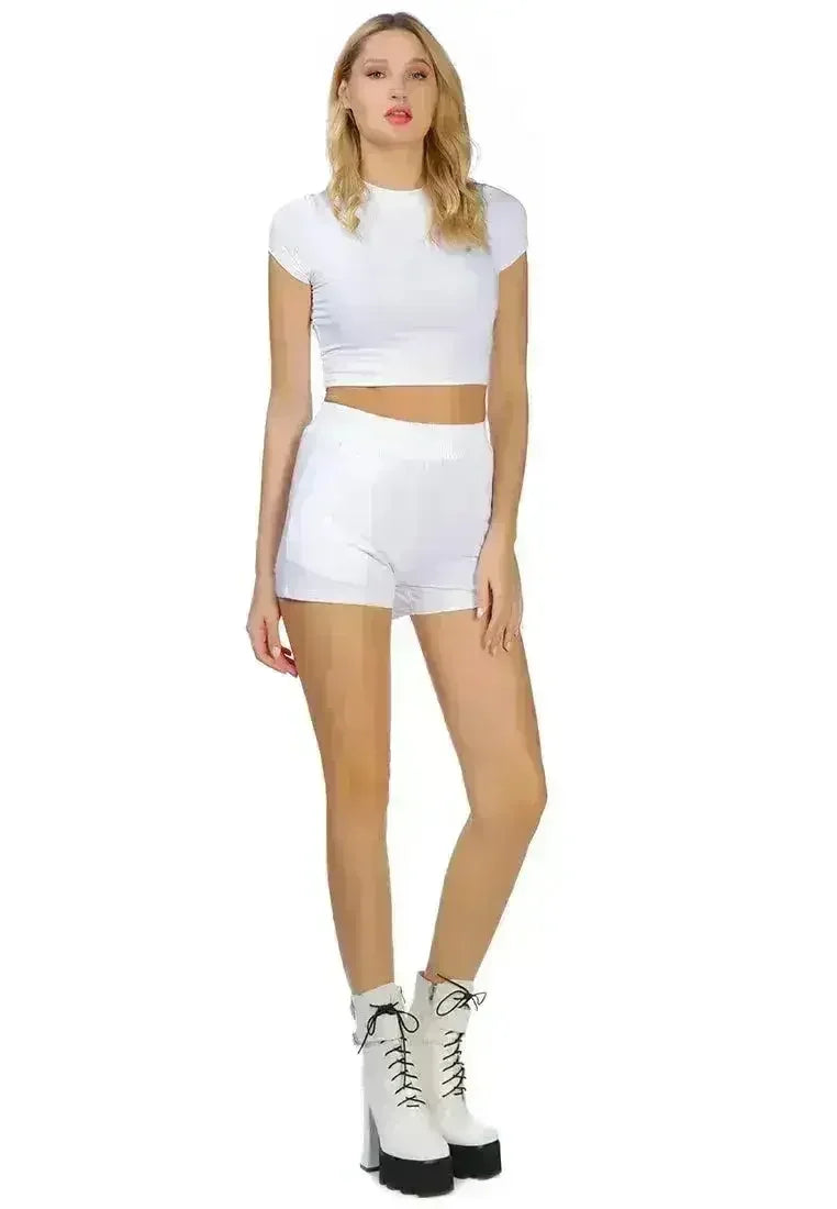 High Kicks Solid Cotton Shorts - Femstylo
