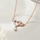 Heart Link Necklace, Interwined Heart Silver Necklace, Women Necklace - Femstylo