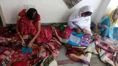 Vintage Silk Saree Kantha throw - Hand Stitched Upcycled - Femstylo