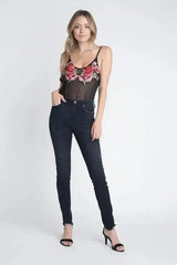 Women's Embroidery Transparent Floral Top - Femstylo