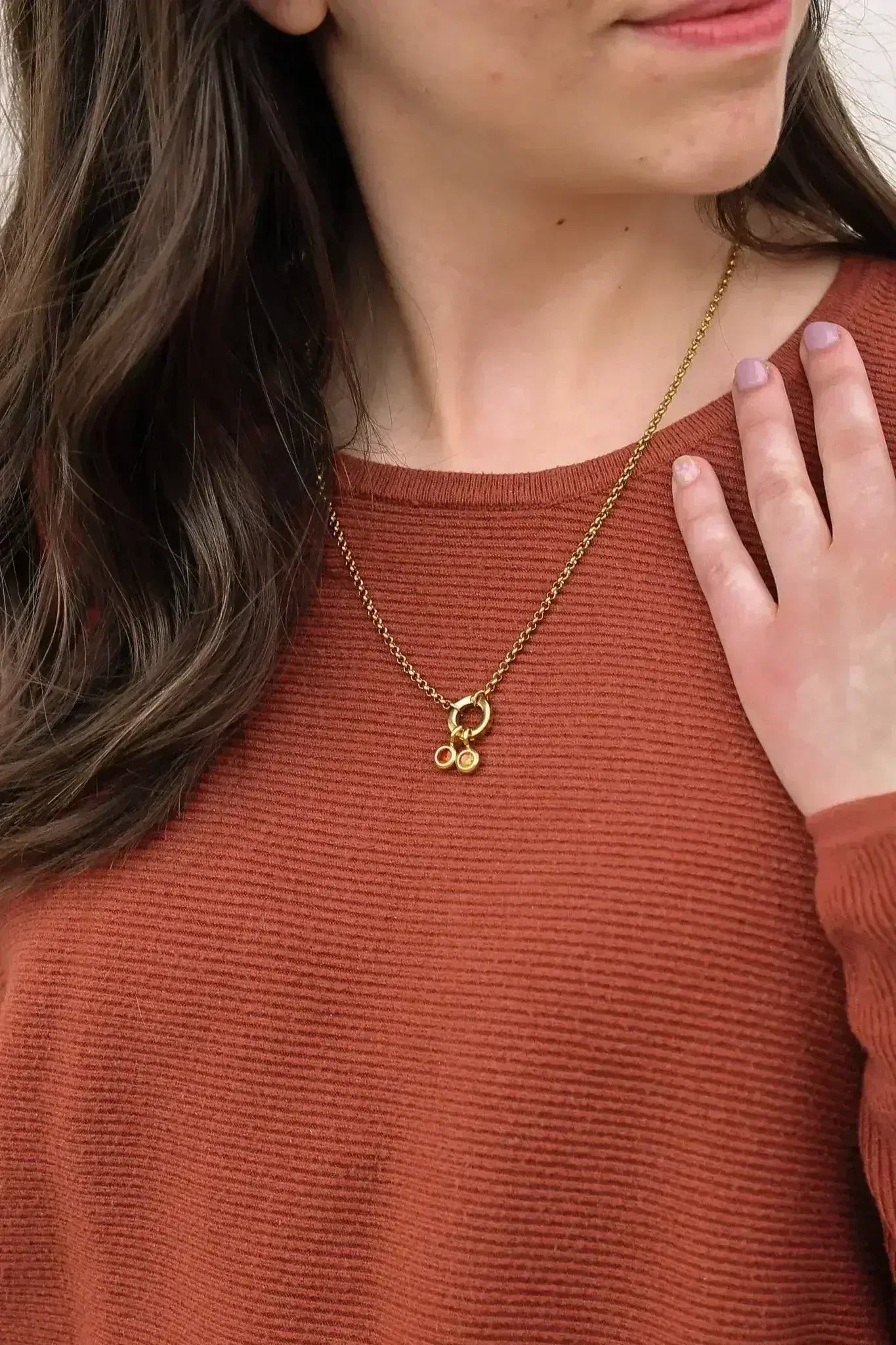 Custom Birthstone Charm Necklace - Femstylo