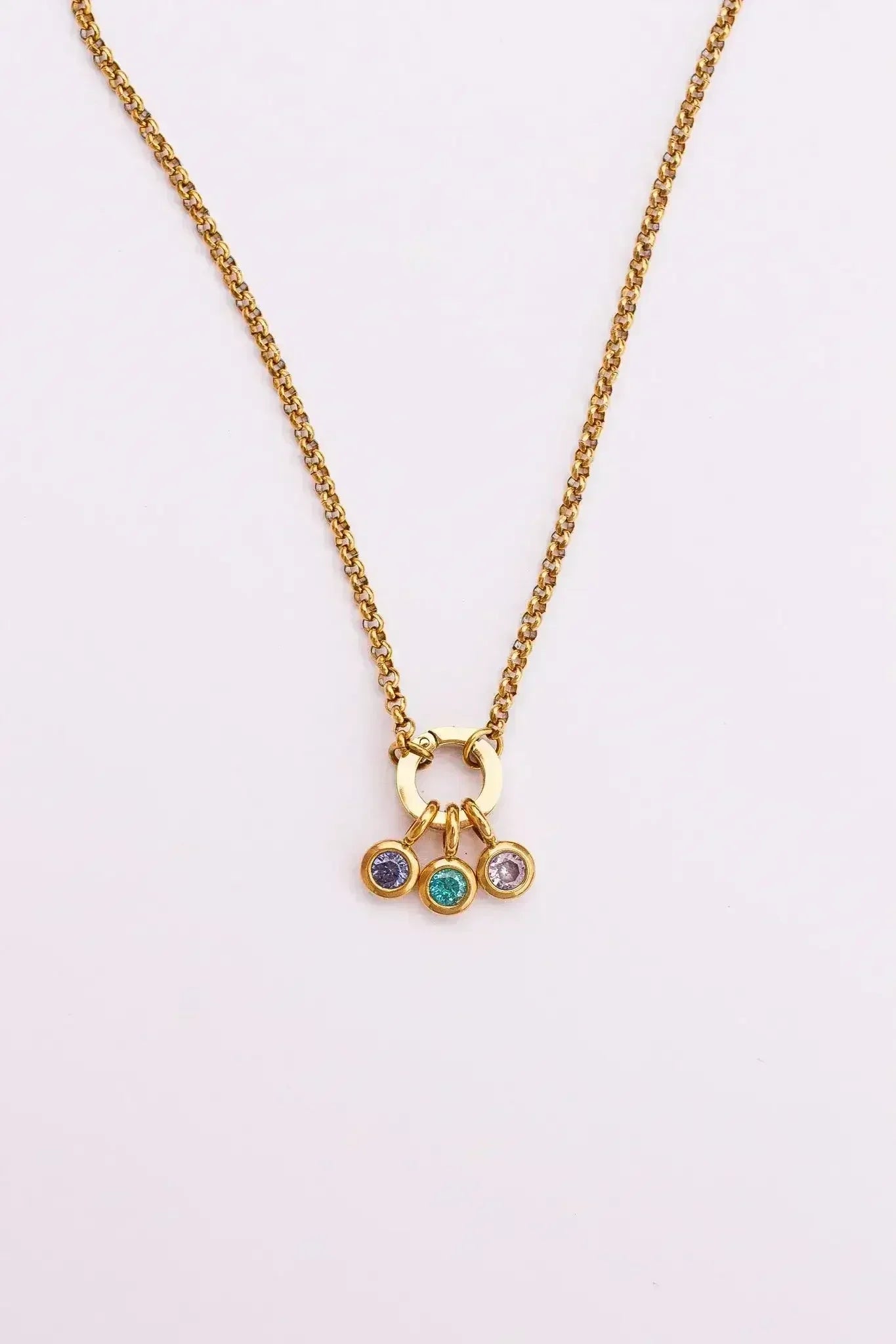 Custom Birthstone Charm Necklace - Femstylo