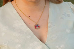 Nyla Pressed Flower Necklace in Multicolor - Femstylo