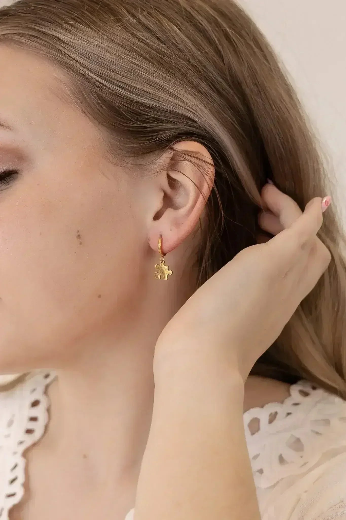 Puzzle Piece Huggie Hoops - Femstylo
