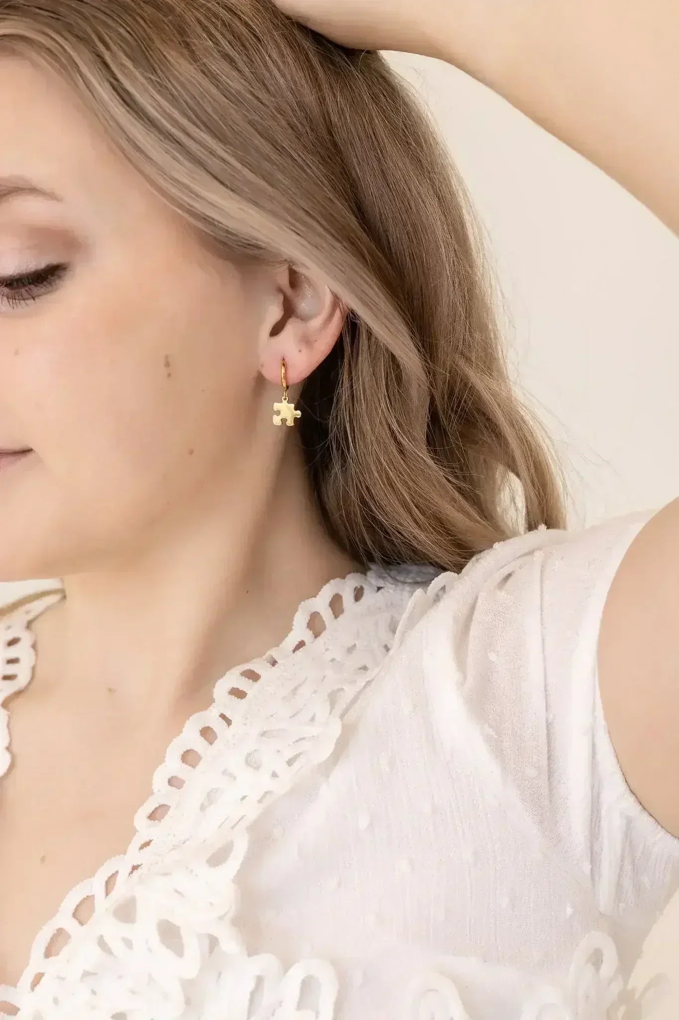 Puzzle Piece Huggie Hoops - Femstylo