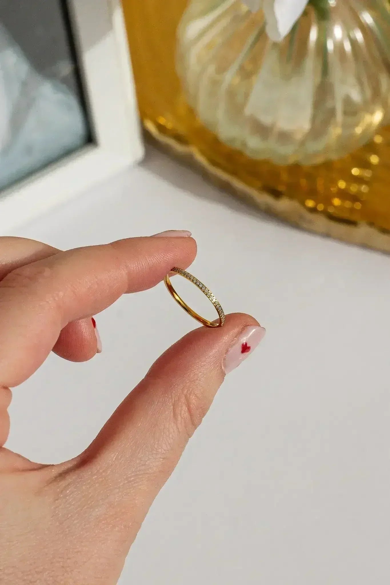 Dainty Crystal Stacker Ring - Femstylo