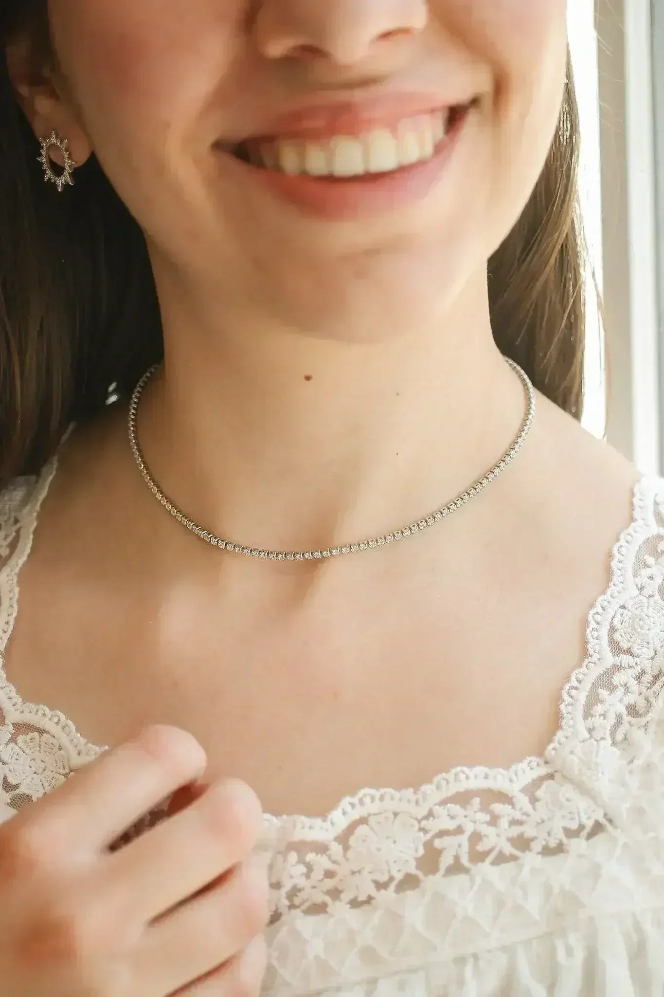 Josephine Necklace in Rhodium Filled - Femstylo
